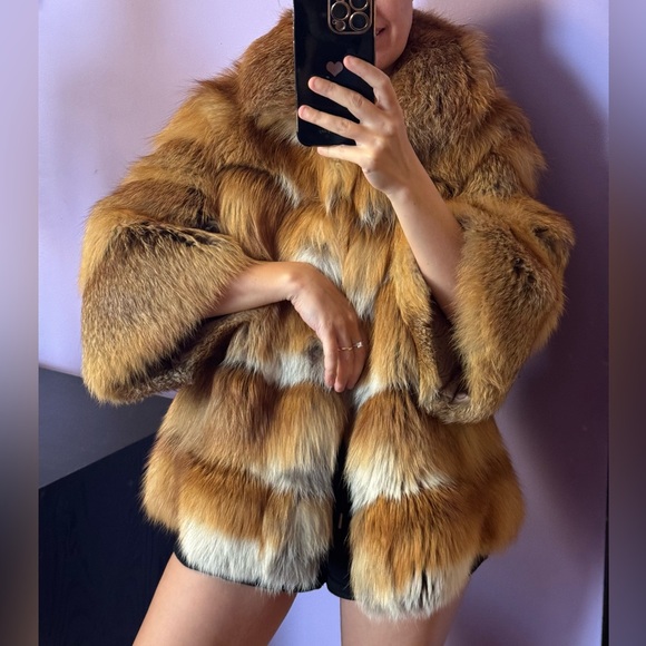 Luxurious Dominic Red Fox Golden  Fur coat  Jacket - Picture 9 of 17